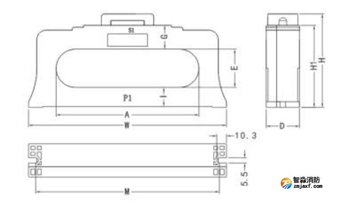 閉口式，方孔100A-630A外形尺寸圖