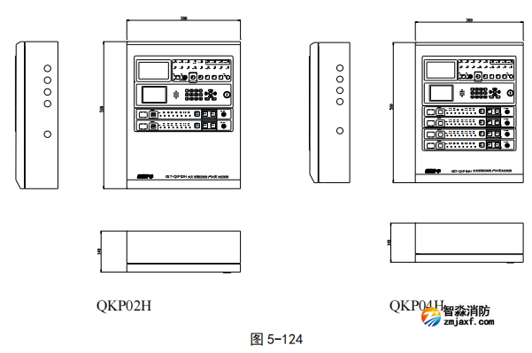 海灣GST-QKP01H、 GST-QKP02H、 GST-QKP04H 型氣體滅火控制器/火災(zāi)報警控制器示意圖